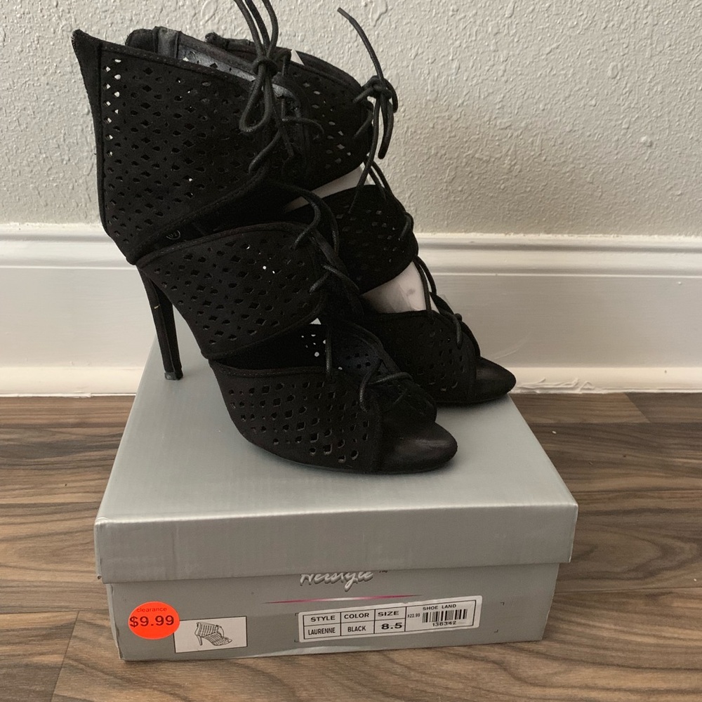 Black Open Toe Heels